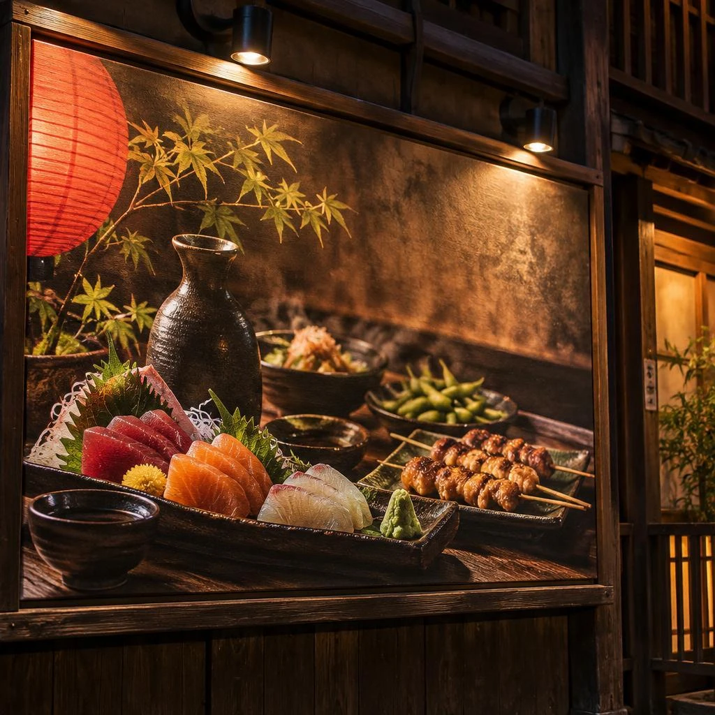 店の「らしさ」が、街の目を引く一枚に。居酒屋の魅力を伝えるオリジナル看板デザイン
