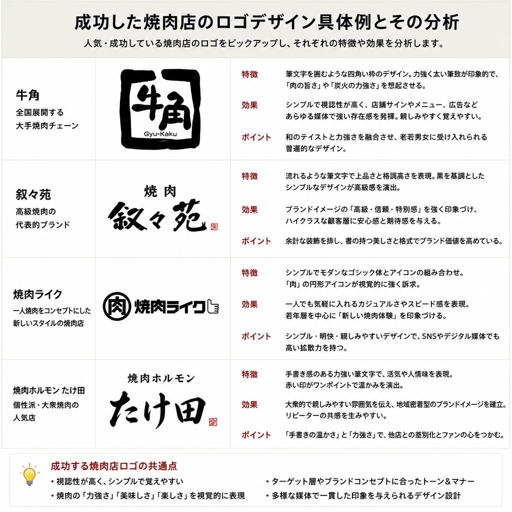 成功する焼肉店のロゴデザイン事例