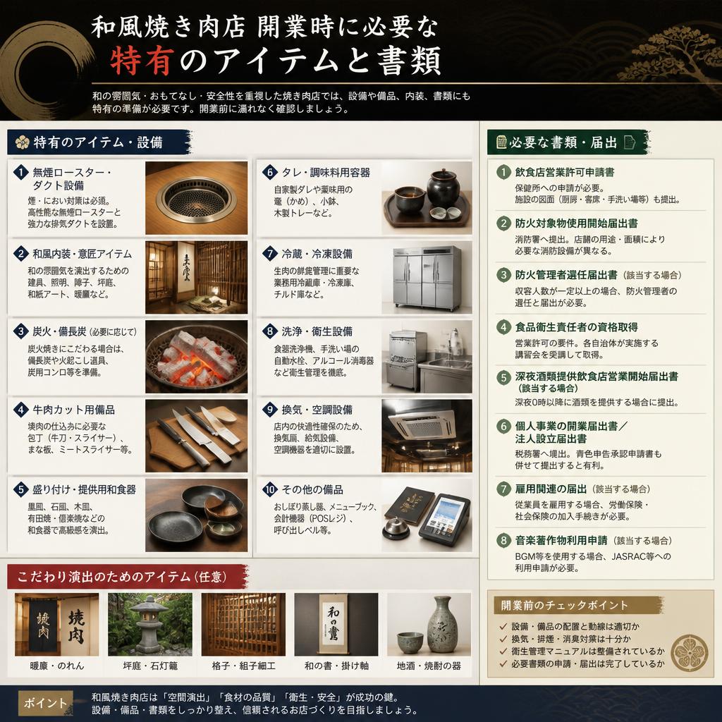 2. 和風焼き肉店に必要なアイテム